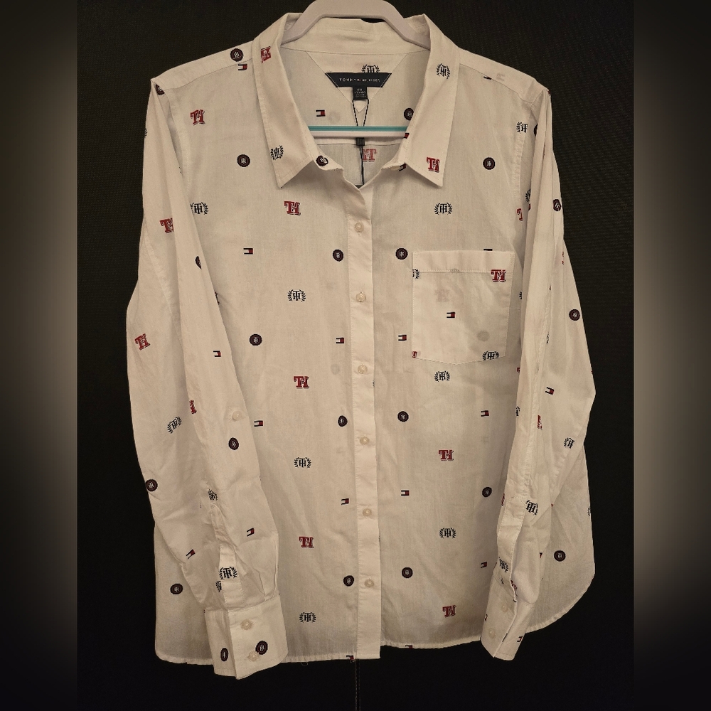 Tommy Hilfiger women's long sleeve button down shirt size XXL